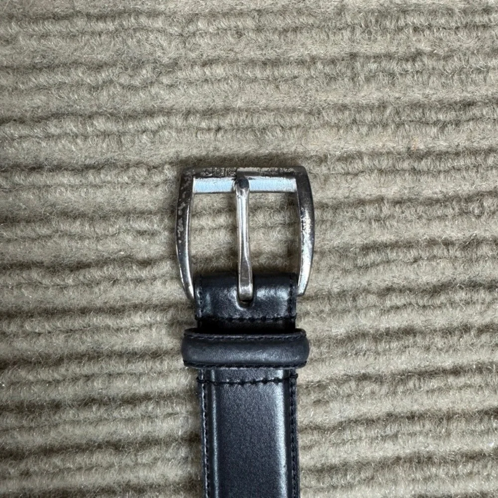 Lauren Ralph Lauren Black Italian Leather Belt Silver Buckle Size Large L